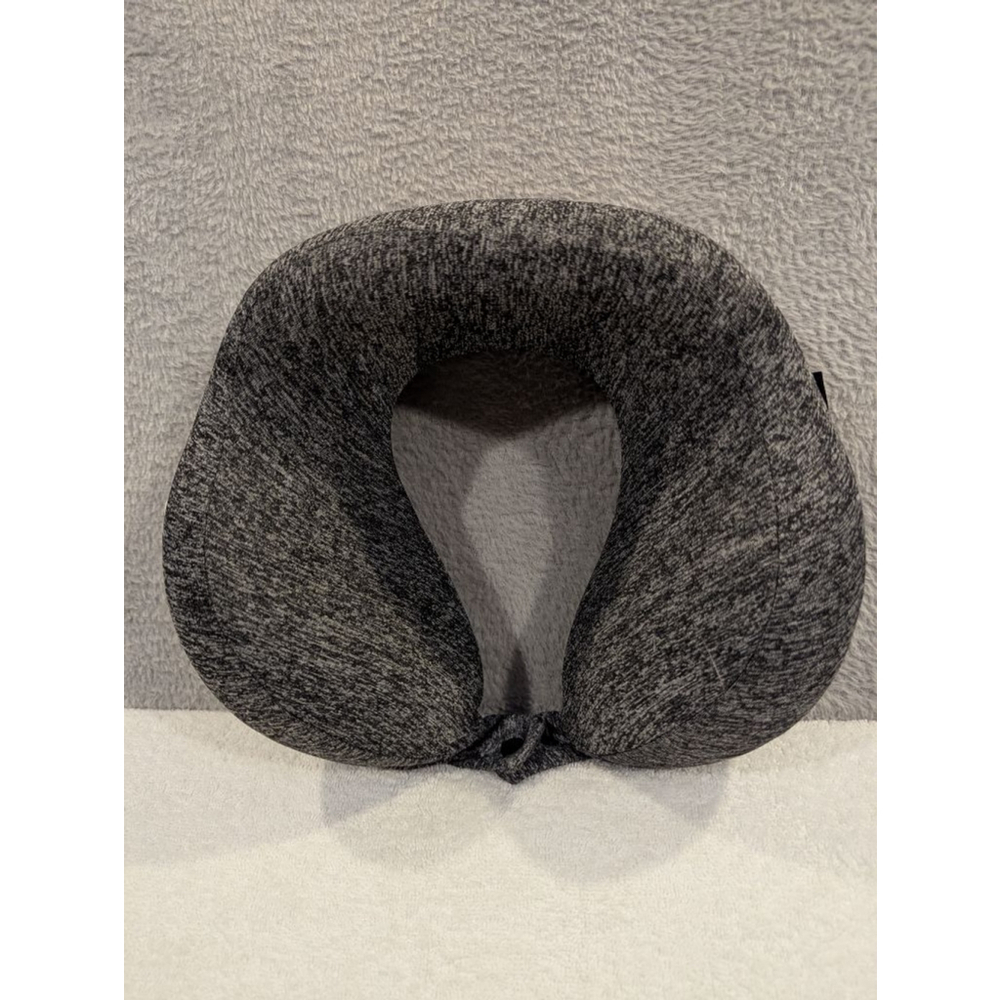 Sealy Gray & Black Travel Neck Pillow Snap Closure Removable Cover